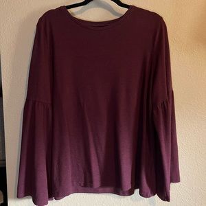 Apt 9 Maroon Bell Sleeve Sweater Shirt